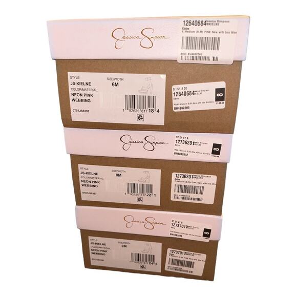 JESSICA SIMPSON KILENE NEON PINK BLOCK HEEL LUG SOLE SANDAL - Picture 2 of 3